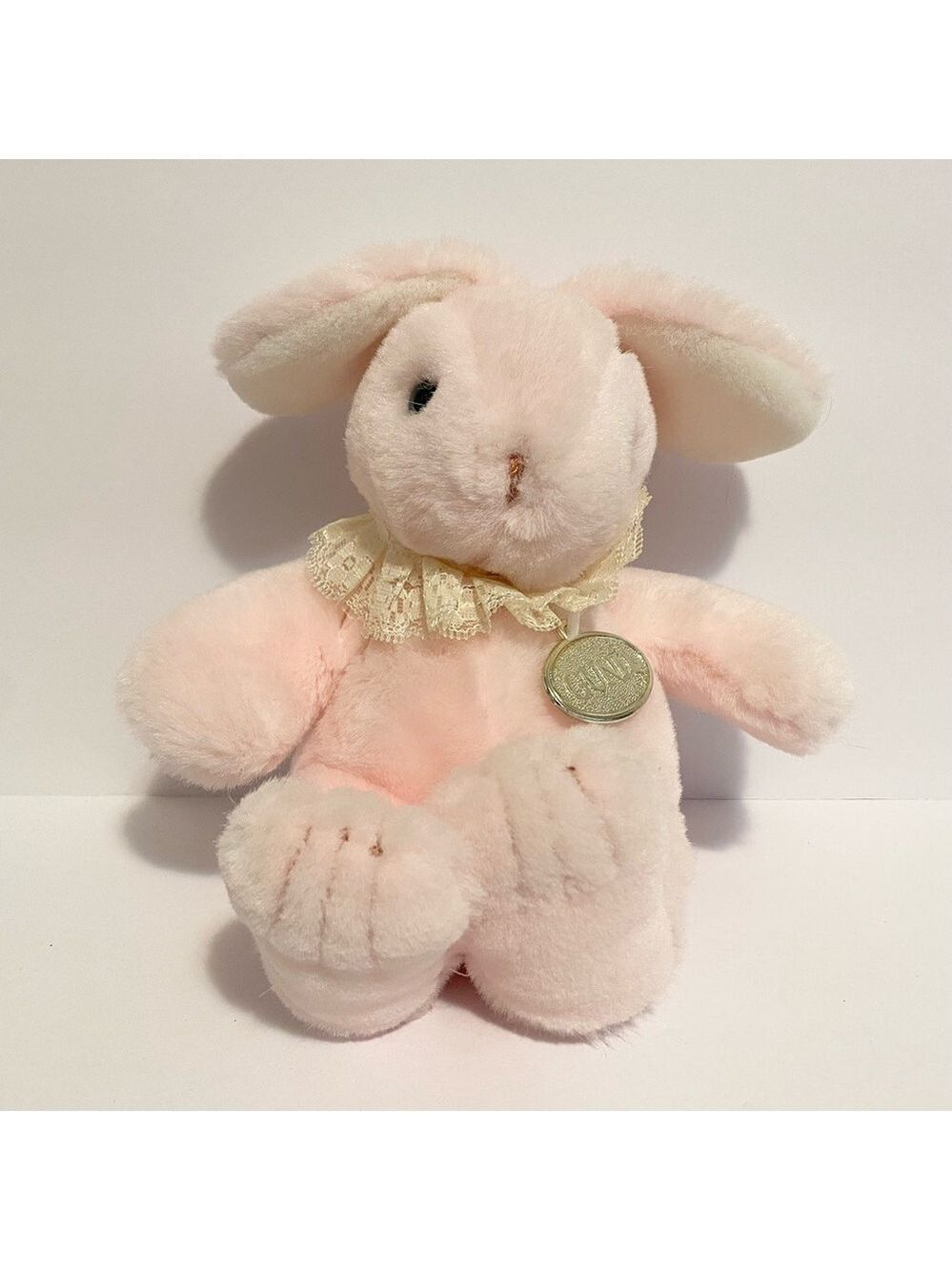 Vintage Gund Pink Bunny Rabbit Plush Easter Stuffed Animal Soft Teddy 1990 Toy